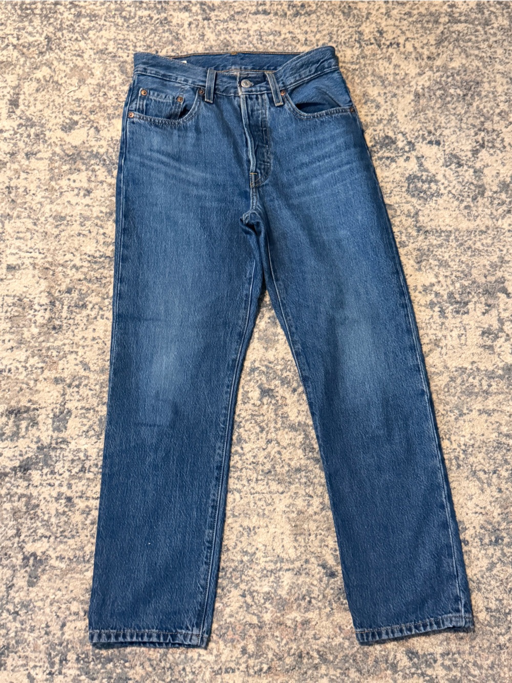 Levi’s Premium Blue Straight-Leg Women’s Jeans with Button Fly Size 24/26